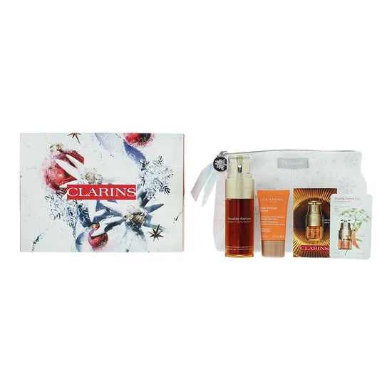 Clarins Energising Glow Gift Set 50ml Double Serum + 15ml Day Cream + Double Eye Serum