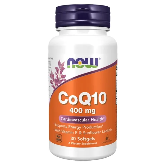 NOW Foods CoQ10 With Vitamin E & Sunflower Lecithin 400mg Softgels