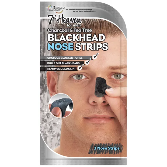 Montagne Jeunesse Men's Blackhead Nose Strips Charcoal & Tea Tree