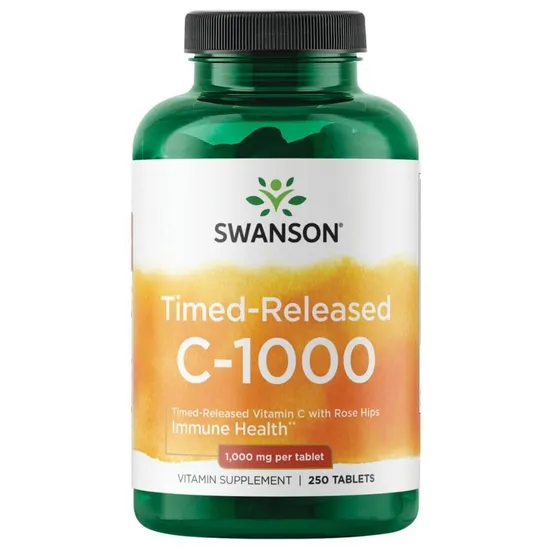 Swanson Vitamin C With Rose Hips Extract Timed-Release 1000mg Tablets