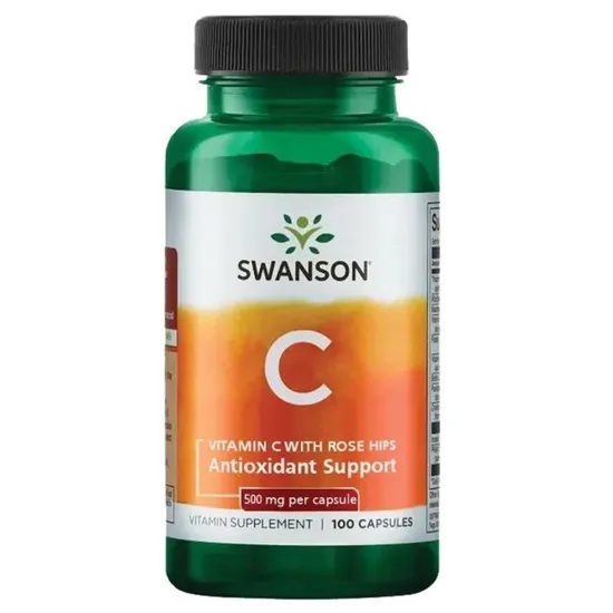 Swanson Vitamin C With Rose Hips Extract 500mg Capsules