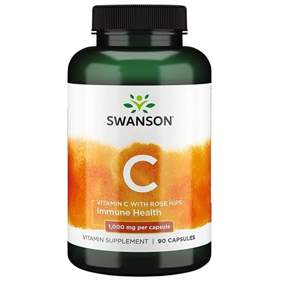Swanson Vitamin C With Rose Hips Extract 1000mg Capsules