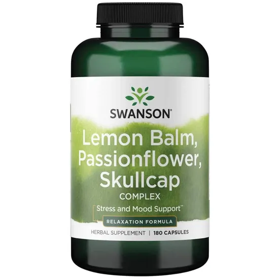 Swanson Lemon Balm Passionflower Skullcap Complex Capsules