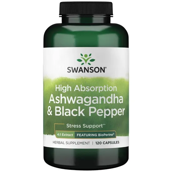 Swanson High Absorption Ashwagandha & Black Pepper Capsules