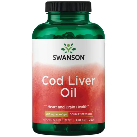 Swanson Cod Liver Oil 700mg Double-Strength Softgels