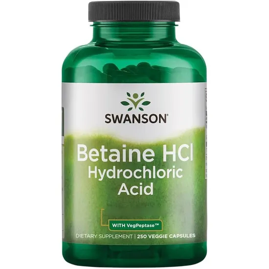 Swanson Betaine HCl Hydrochloric Acid Capsules