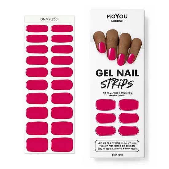 Moyou London Gel Nail Strip Deep Pink