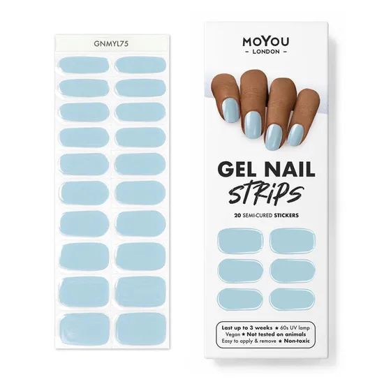 Moyou London Gel Nail Strip Baby Blue