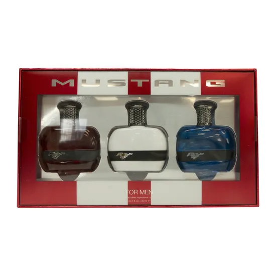 Mustang Gift Set 30ml Red Eau De Toilette + 30ml White Eau De Toilette + 30ml Blue Eau De Toilette