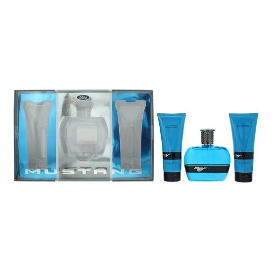 Mustang Blue Eau De Toilette Aftershave Balm + Body Wash Gift Set