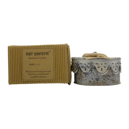 Bali Mantra Victorian Tin Round Kafir Lime Candle