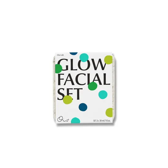Oio Lab Glow Facial Set. Multi-Dimensional Hydrating Gel Serum + Calming Creamy Emulsion