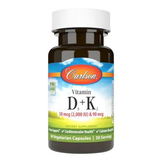 Carlson Labs Vitamin D3 + K2 Capsules