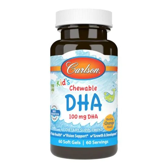 Carlson Labs Kid's Chewable DHA 100mg Orange Softgels