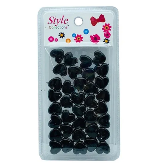 Beauty Collection Style Collection Heart Shape Hair Beads BD003BLK