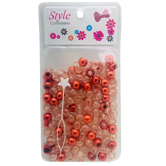 Beauty Collection Style Collection Hair Beads BD008 Red