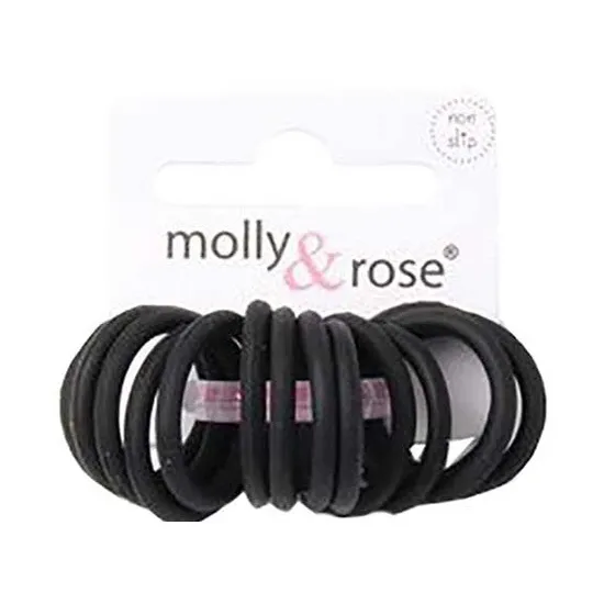 Molly And Rose Silicone Elastic Black Bands