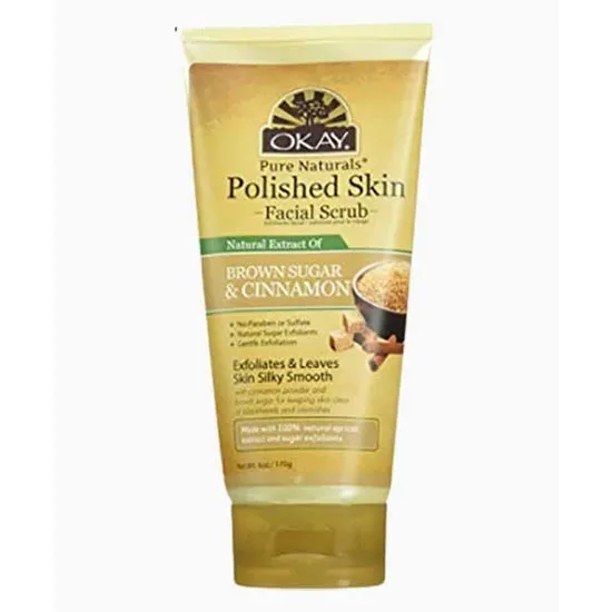 Okay Pure Naturals Polished Skin Brown Sugar & Cinnamon Facial Scrub