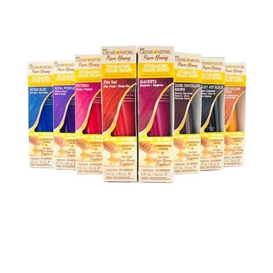 Creme Of Nature Pure Honey Hydrating Colour Boost Semi-Permanent Hair Colour Royal Purple