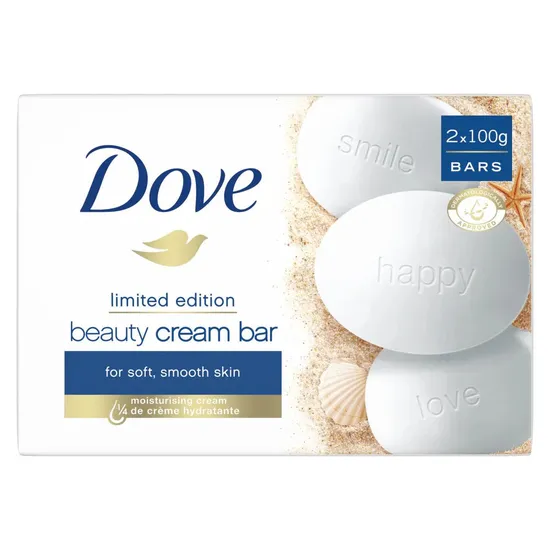 Dove Original Beauty Moisturising Cream Soap Bar Soft & Smooth Skin 2pk
