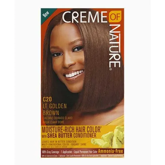 Creme Of Nature Moisture Rich Hair Colour With Shea Butter Conditioner C20 LT Golden Brown