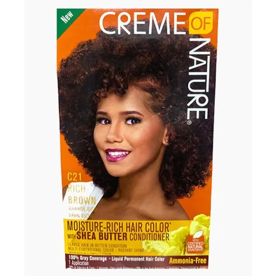 Creme Of Nature Moisture Rich Hair Colour With Shea Butter Conditioner C21 Rich Brown