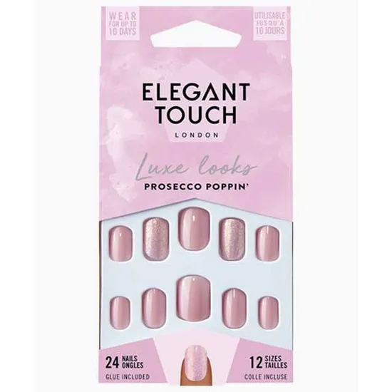 Elegant Touch Luxe Looks Prosecco Poppin Nails With Glue
