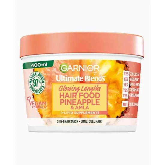 Garnier Ultimate Blends Glowing Lengths Pineapple & Amla Hair Food 3-in-1 Hair Mask Treatment