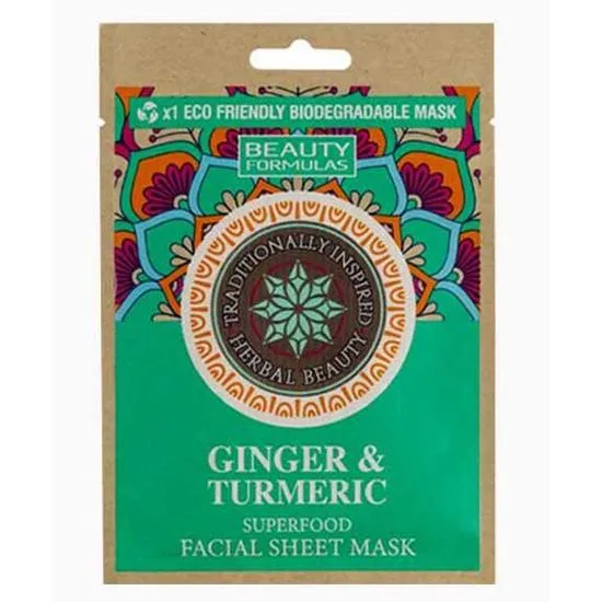Beauty Formulas Ginger & Turmeric Superfood Facial Sheet Mask