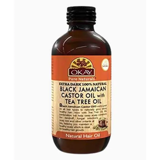 Okay Extra Dark Black Jamaican Castor Oil With Tea Tree Oil