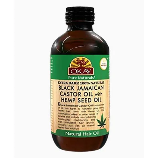 Okay Extra Dark Black Jamaican Castor Oil With Hemp Seed Oil
