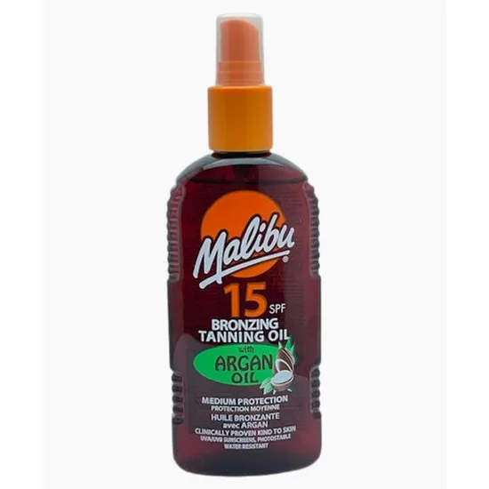 Malibu Bronzing Tanning Oil With Argan Oil SPF 15