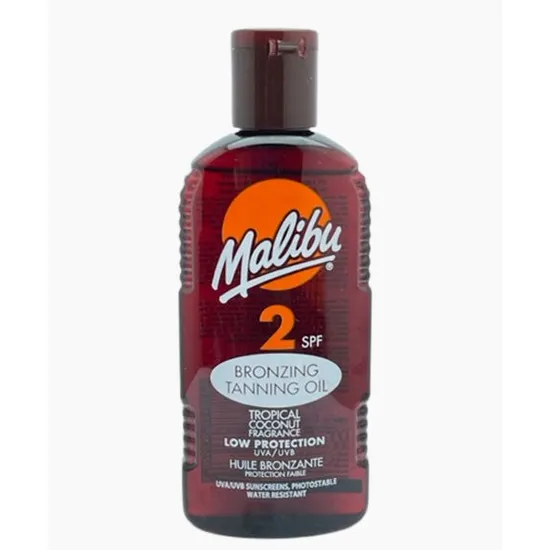 Malibu Bronzing Tanning Oil Tropical Coconut Fragrance SPF 2