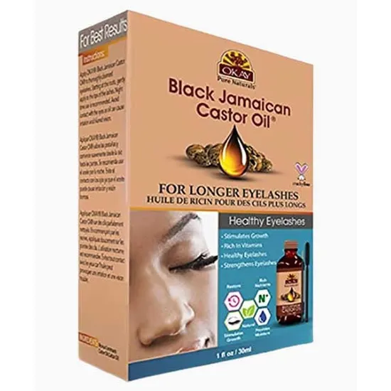 Okay Black Jamaican Castor Oil For Longer Eyelashes