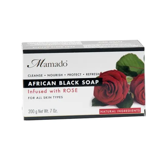 Mamado African Black Soap Infused With Rose