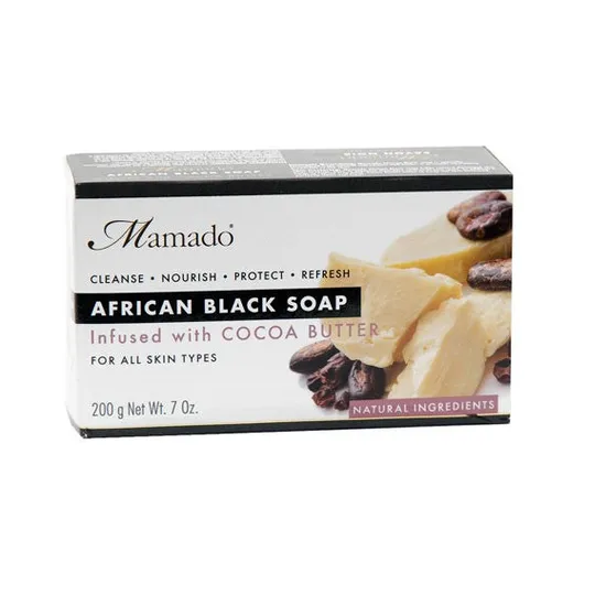 Mamado African Black Soap Infused With Cocoa Butter