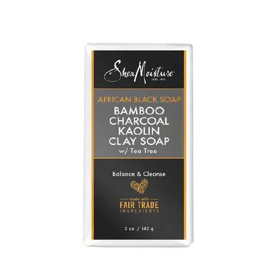 Shea Moisture African Black Soap Bamboo Charcoal Kaolin Clay Soap