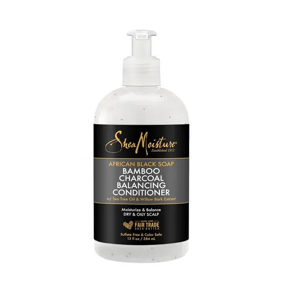 Shea Moisture African Black Soap Bamboo Charcoal Balancing Conditioner 384