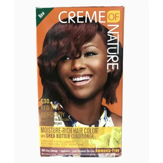 Creme Of Nature Moisture Rich Hair Colour With Shea Butter Conditioner C30 Red Hot Burgundy