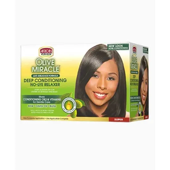 African Pride Olive Miracle Anti Breakage Deep Conditioning No Lye Relaxer