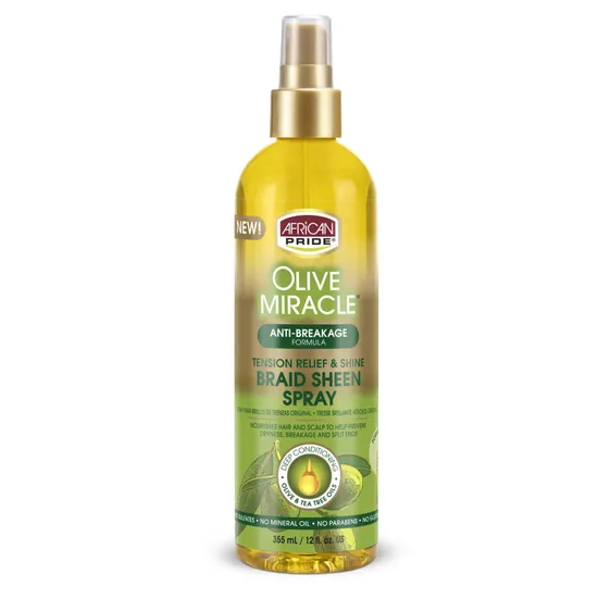 African Pride Olive Miracle Anti-Breakage Braid Sheen Spray