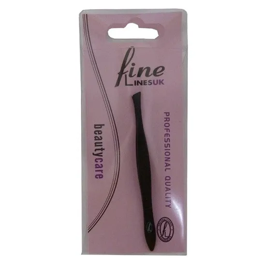 Fine Lines UK Tweezers Black Slanted