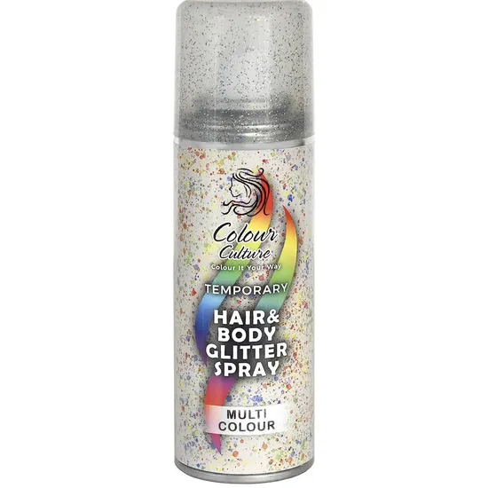Colour Culture Temporary Multi Colour Hair & Body Glitter Spray