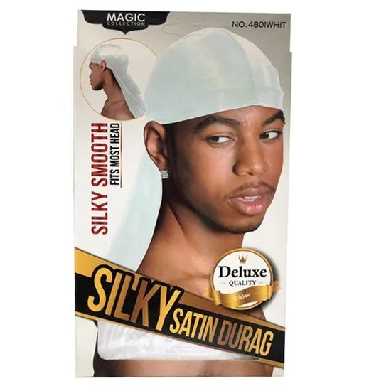 Magic Collection Silky Satin Durag White 4801WHIT