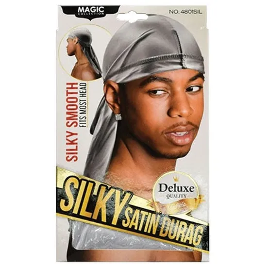 Magic Collection Silky Satin Durag Silver 4801SIL