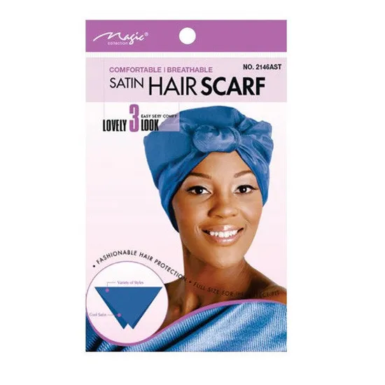 Magic Collection Satin Hair Scarf Black 2146