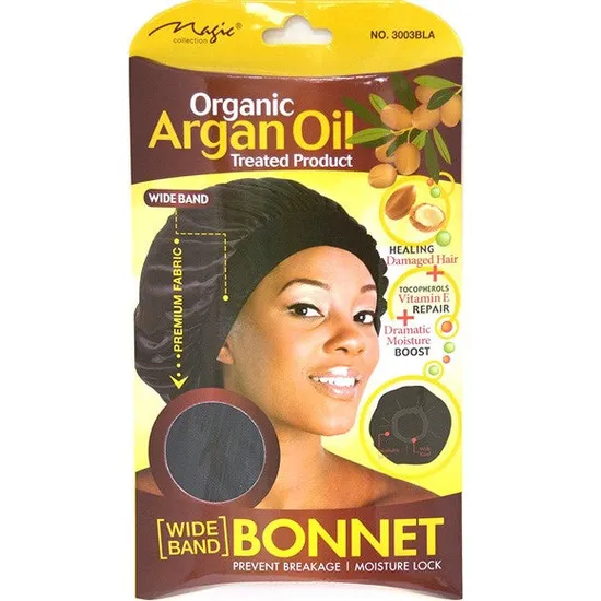 Magic Collection Organic Argan Oil Bonnet Black 3003BLA