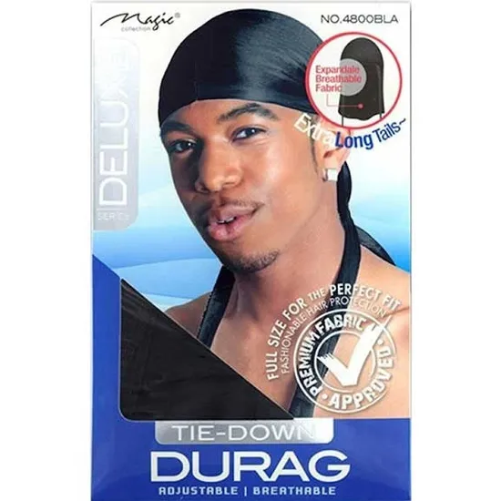 Magic Collection Deluxe Tie Down Durag Black