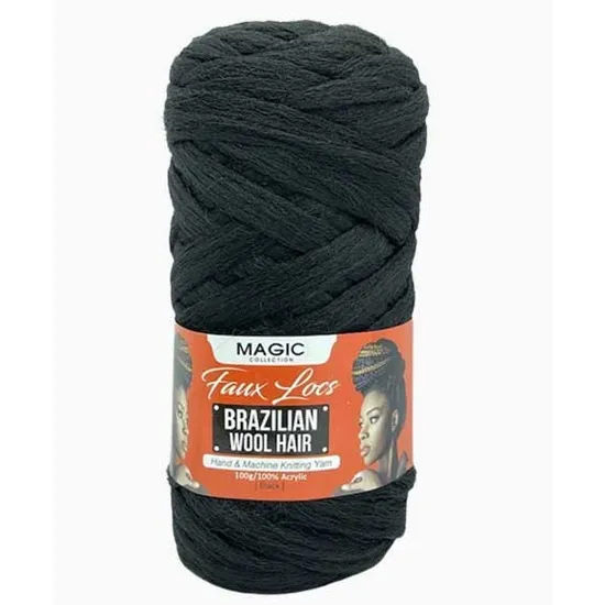 Magic Collection Brazilian Faux Locs Wool Hair Black