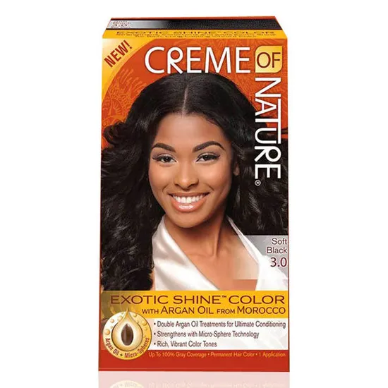 Creme Of Nature Exotic Shine Permanent Hair Colour Soft Black,3.0